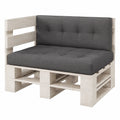 Ecksofa aus weißen Paletten 120x80x40cm - Indoor und Outdoor Gartenlounge