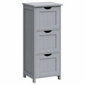 WOLTU Badschrank mit 3 Schubladen, schmales Regal für Bad, Wohnzimmer & Küche, modern, Hellgrau