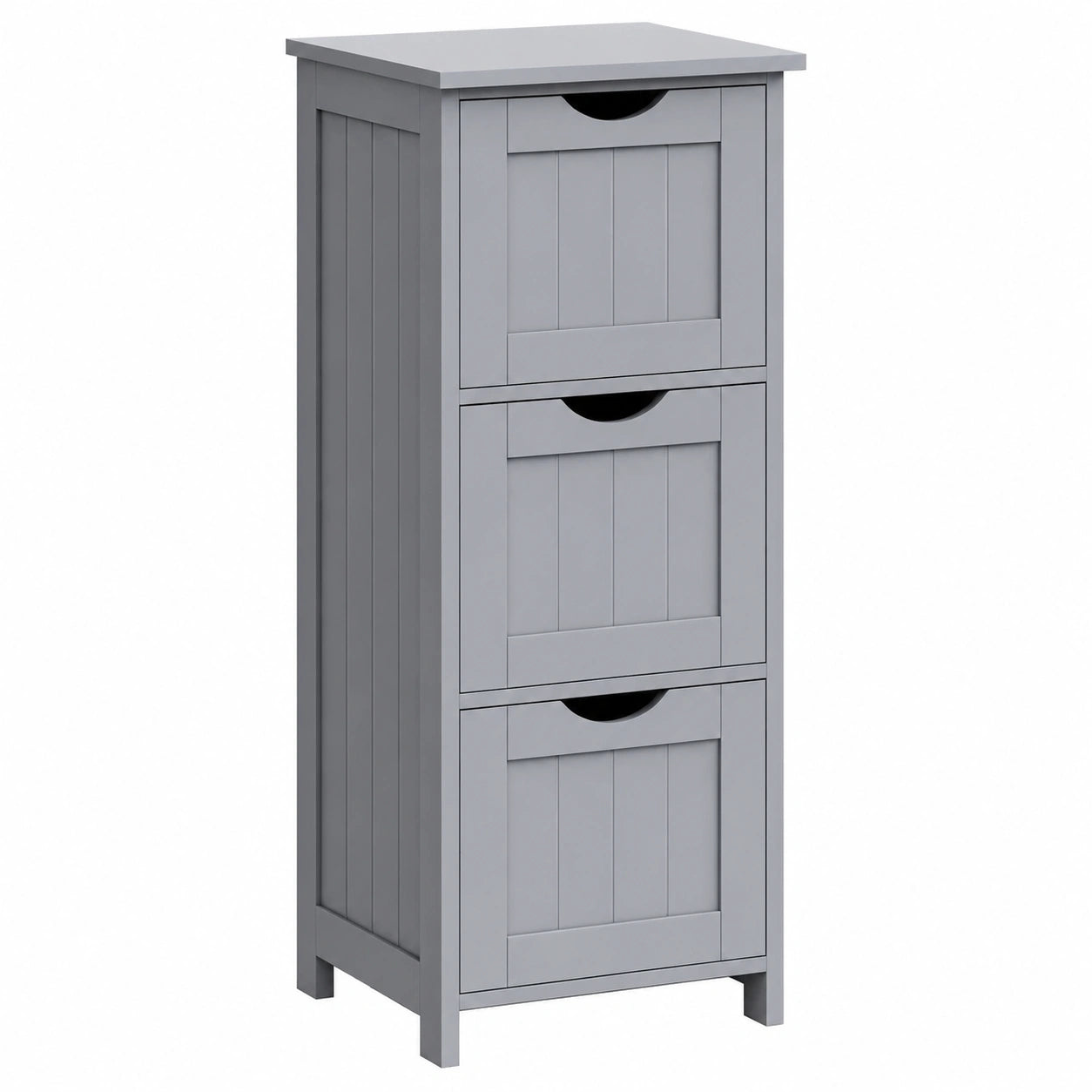 WOLTU Badschrank mit 3 Schubladen, schmales Regal für Bad, Wohnzimmer & Küche, modern, Hellgrau