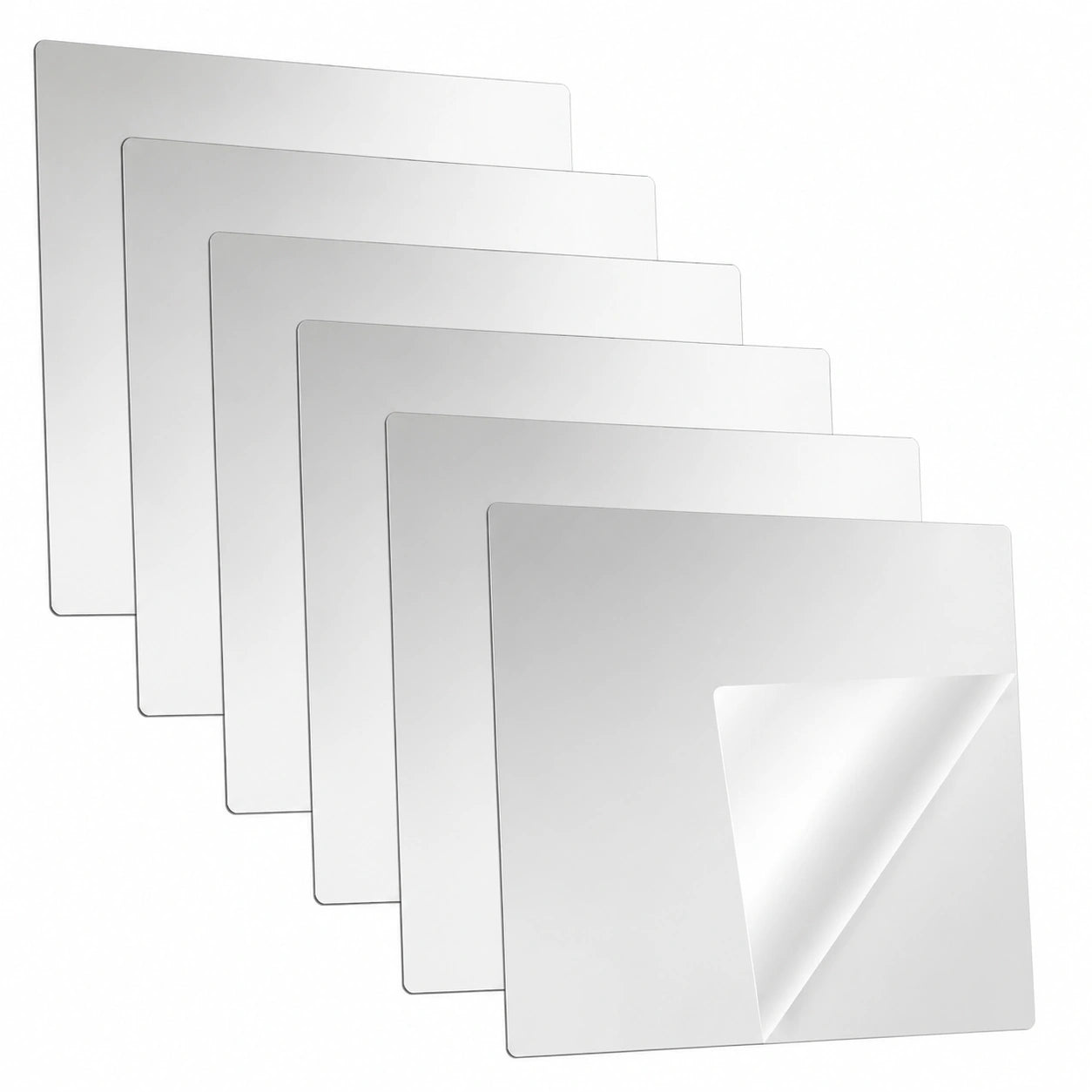 6er Set Acryl-Spiegelfliesen 20x20cm - Wandklebespiegel für Badezimmer & Wohnzimmer