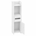 Youyijia Wasserdichter Badschrank mit Taschentuchhalter - Freistehend für Bad, Küche & Wohnzimmer, Weiß 68x16x16CM