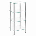 Modernes Regal aus Chrom und Sicherheitsglas, 39 x 107 x 39 cm