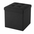 Stauraum-Sitzhocker, faltbare Ottomane, 30x30x30 cm, schwarz, für Wohnzimmer und Schlafzimmer