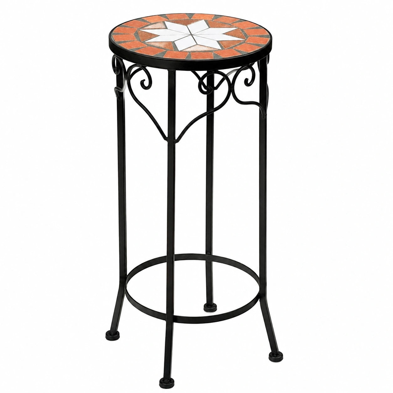 DanDiBo Mosaik Beistelltisch rund 54 cm Blumenhocker Pflanzenständer