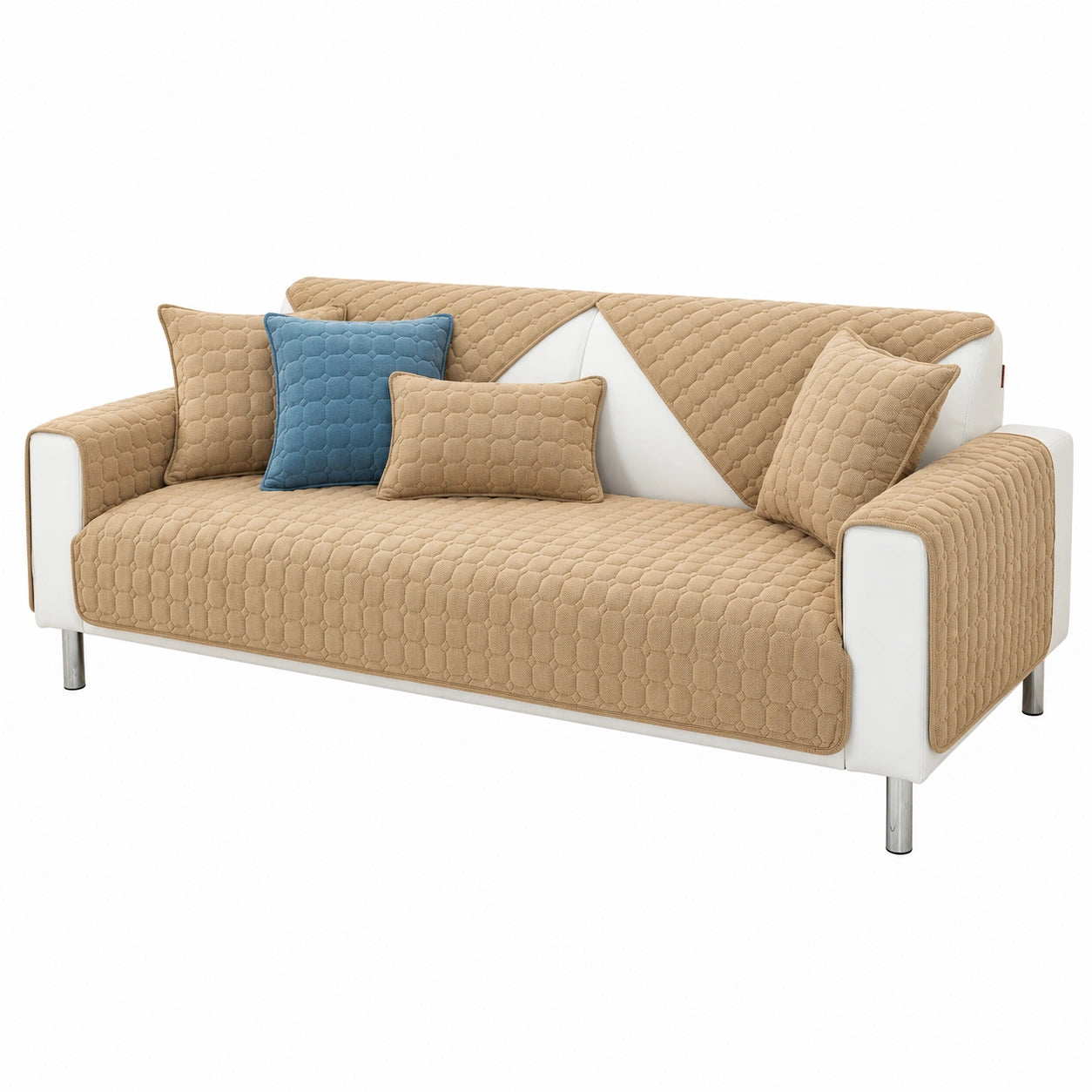 TOPCHANCES Kord-Sofaüberzüge - Rutschfeste Abdeckungen für 1-3 Sitzer, Ecksofa L-Form Schutz (Hellbraun 90x160cm)