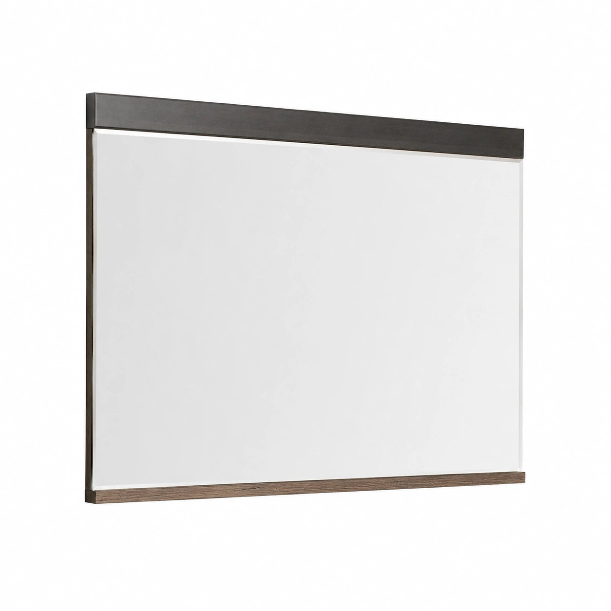 Indy Wandspiegel aus Eiche und Grau - 90x69x16 cm - Ideal für Flur, Wohnzimmer oder Bad