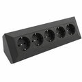 Eck-Steckdose 5-fach, 230V, Schwarz, für Küche und Werkstatt