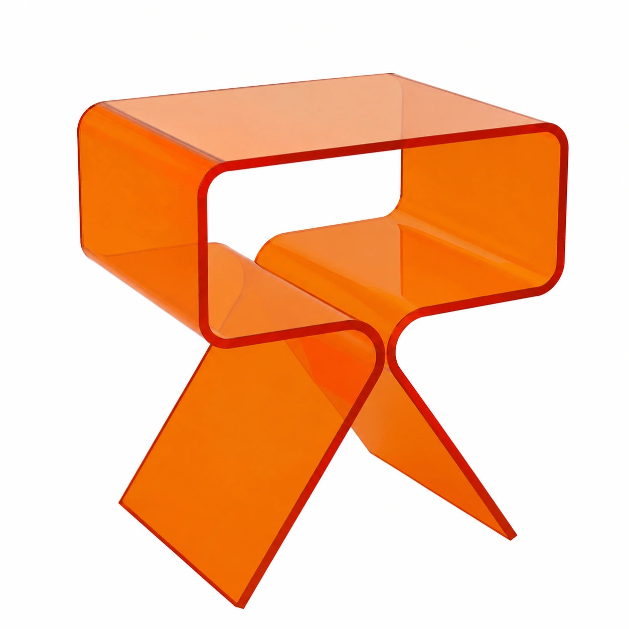 Moderner Acryl-Beistelltisch, klare Optik für stilvolles Zuhause (Orange)