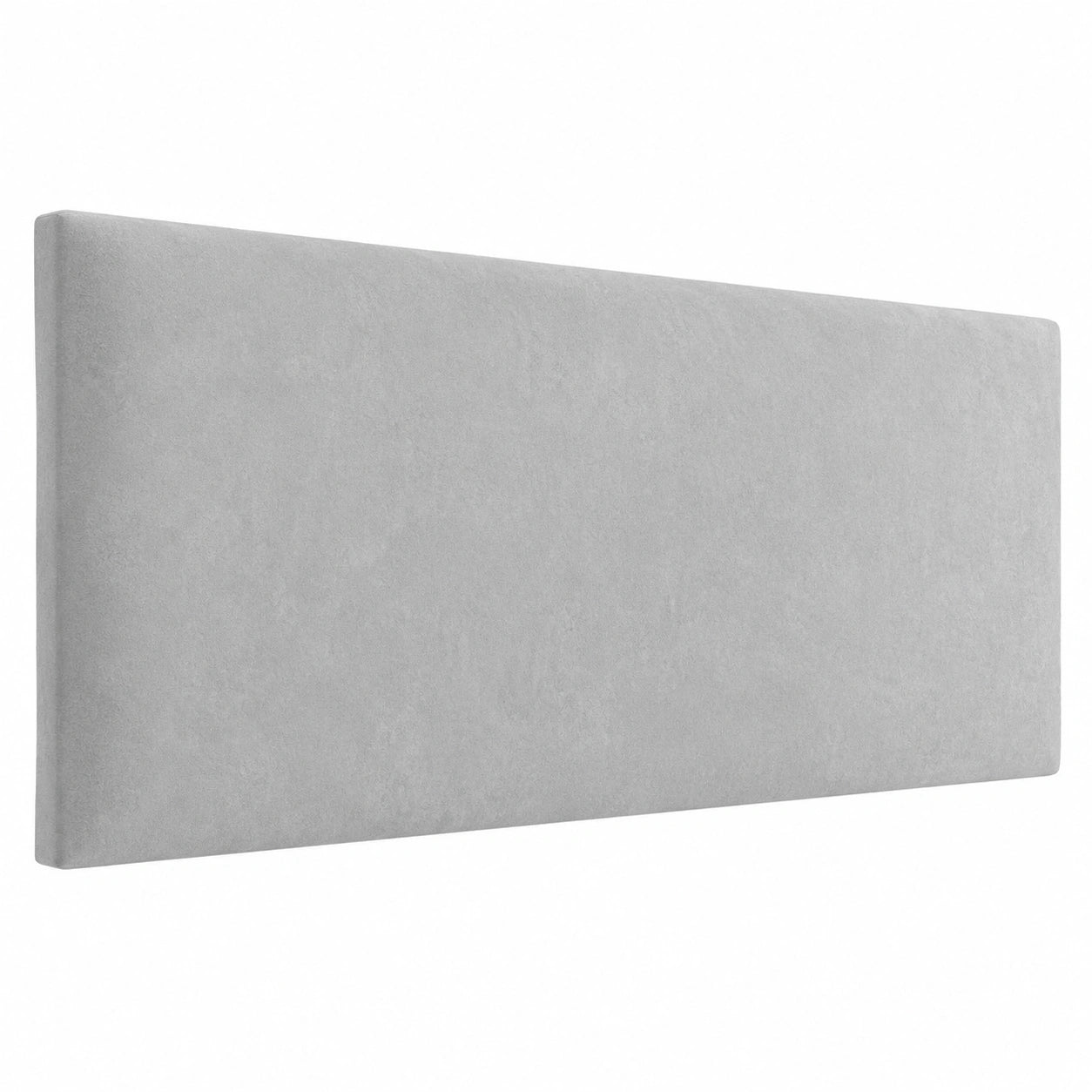 Luxus Wandkissen aus Samt für Schlafzimmer - Modernes Polsterpaneel in Hellgrau, 90x30 cm