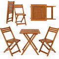 Juskys 3-teiliges Balkonmöbel-Set aus Holz für 2 Personen, klappbar und platzsparend