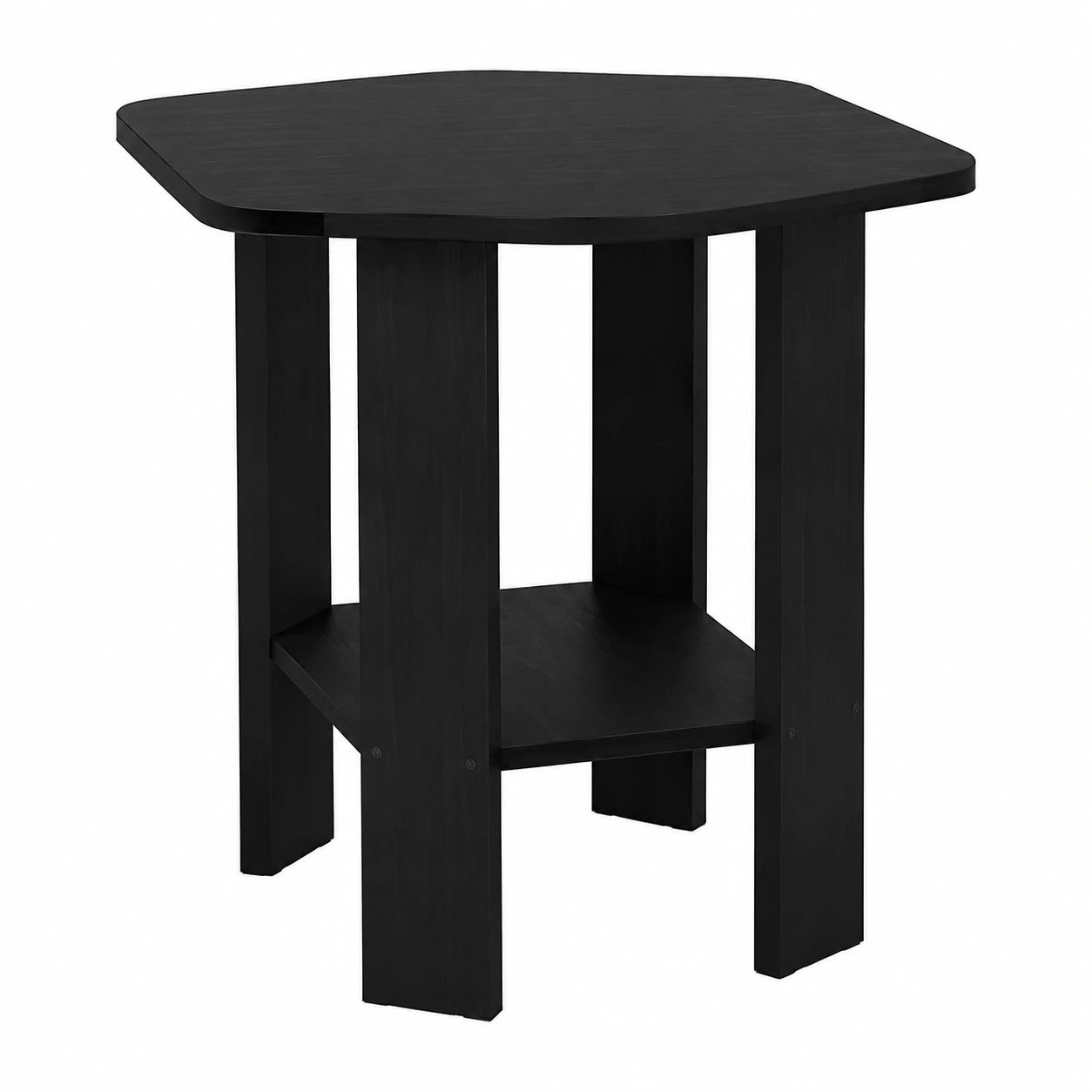 Furinno Moderner Beistelltisch aus Holz in Espresso, 51x51x50 cm