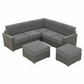 Wasserdichte Stretchhussen für Gartenmöbel, Outdoor Sitzkissenbezüge, Polsterüberzüge für Rattan- und Europalettenmöbel (Hellgrau, Breite 60-90 cm, Tiefe 70-85 cm)