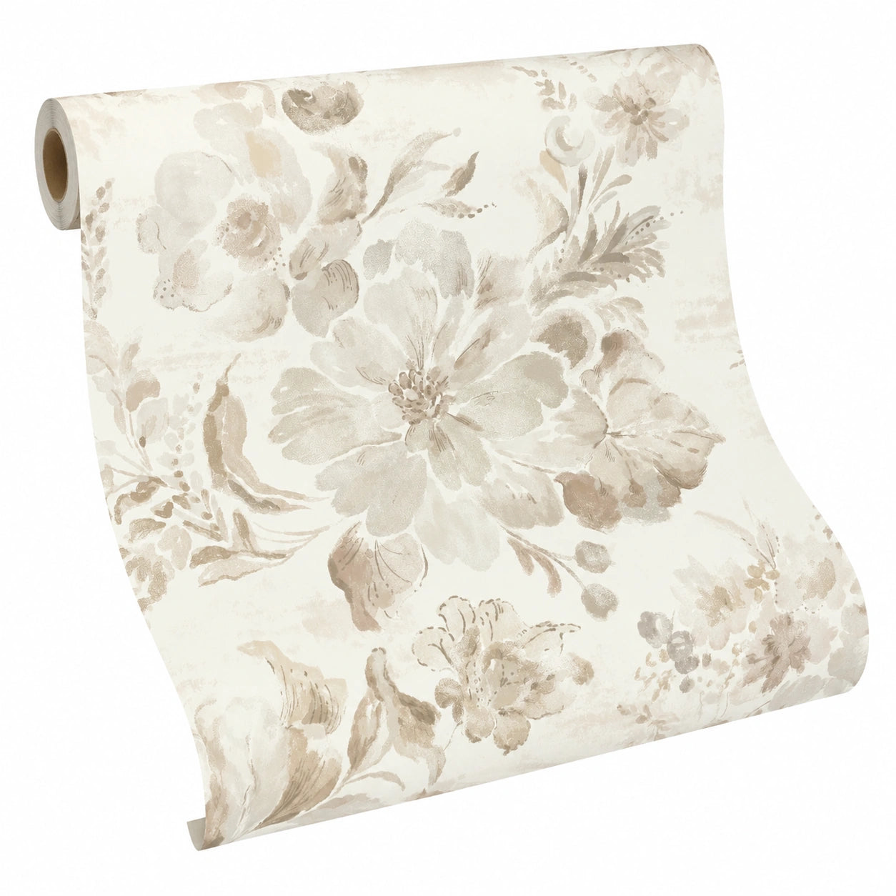 Timeet Beige Blumen Selbstklebende Vinylfolie - 44CM x 3M Wasserdicht für Möbel und Wände
