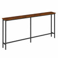 Schmaler Konsolentisch mit Steckdose, 180 cm - Braun & Schwarz für Flur und Wohnzimmer