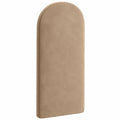 Luxuriöses ovales Wandpolster für Schlafzimmer, modernes gepolstertes Kopfteil in Beige, 30 x 100 cm