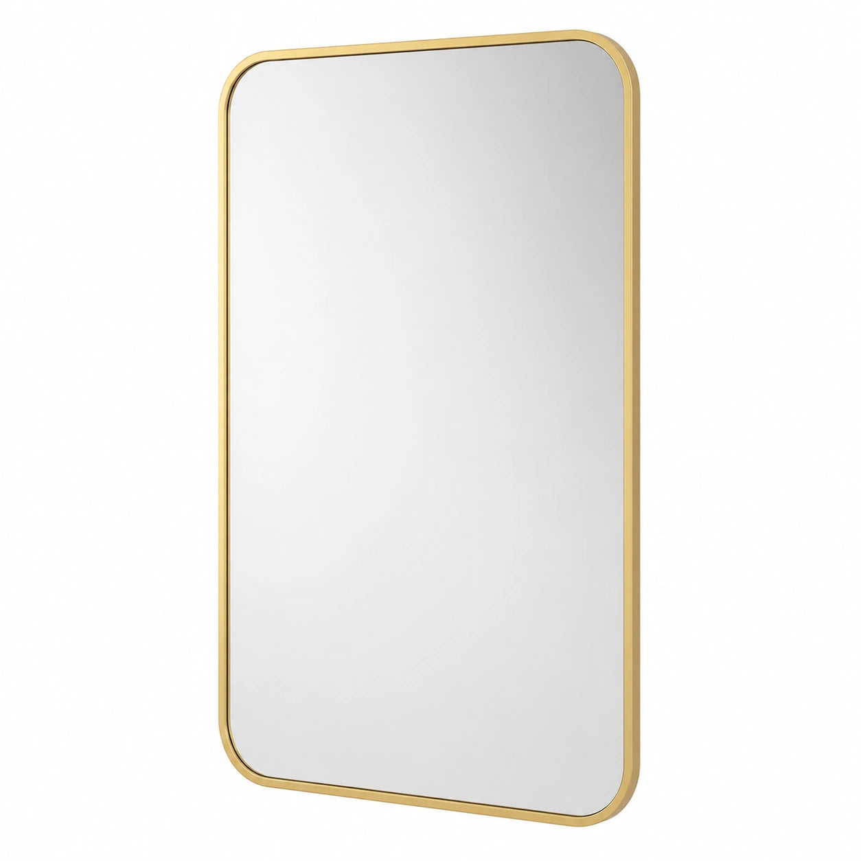 Koonmi Badezimmerspiegel Gold 61x91 cm, moderner Wandspiegel mit Aluminiumrahmen, horizontal oder vertikal montierbar