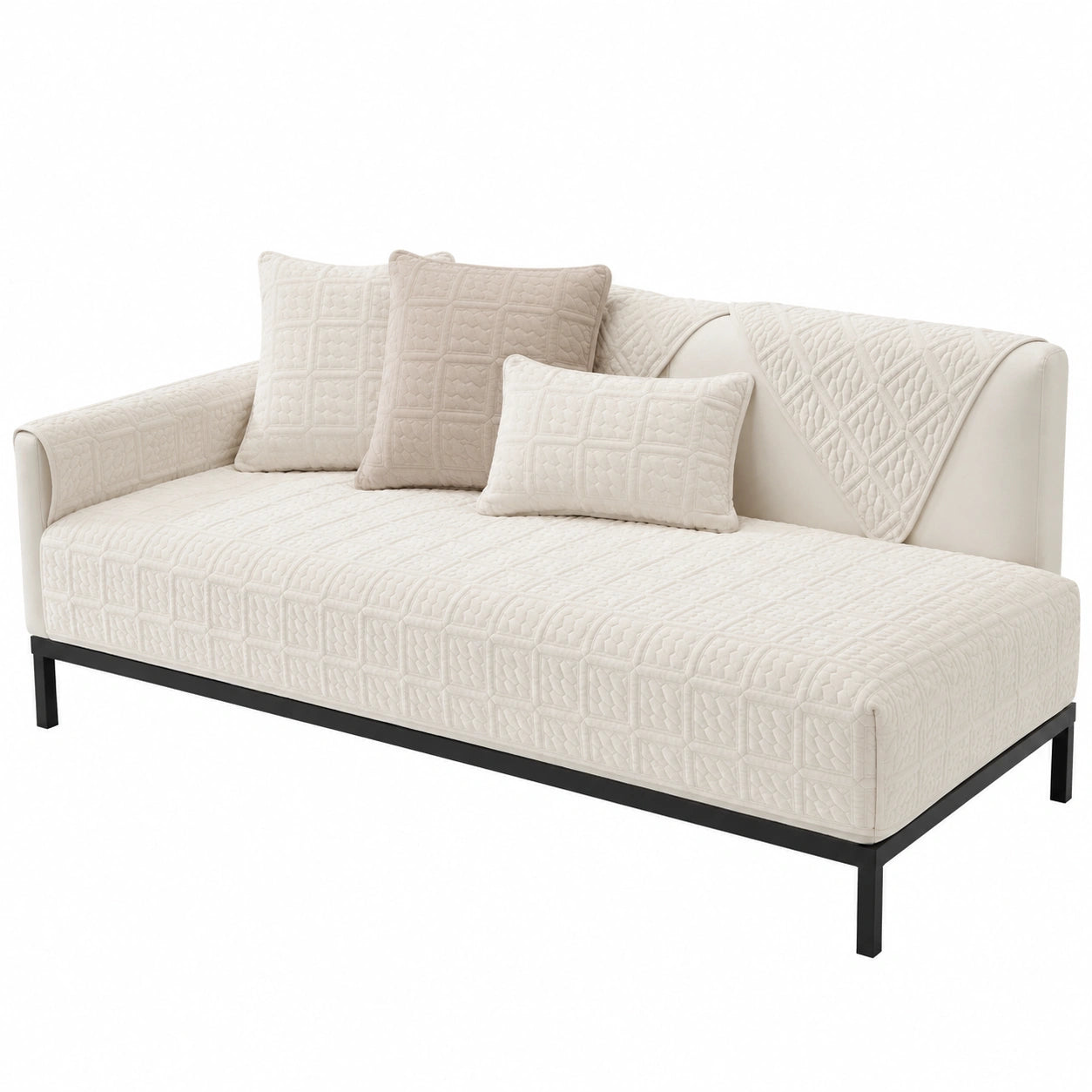 Hochwertiger Sofabezug Ecksofa, Universell Rutschfest, Pflegeleicht Schutzhülle für Wohnzimmer, Creme 30x50 cm