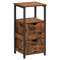 VASAGLE Badschrank mit Schubladen und Regal, platzsparende Kommode, Vintagebraun-Schwarz, 37 x 30 x 80 cm