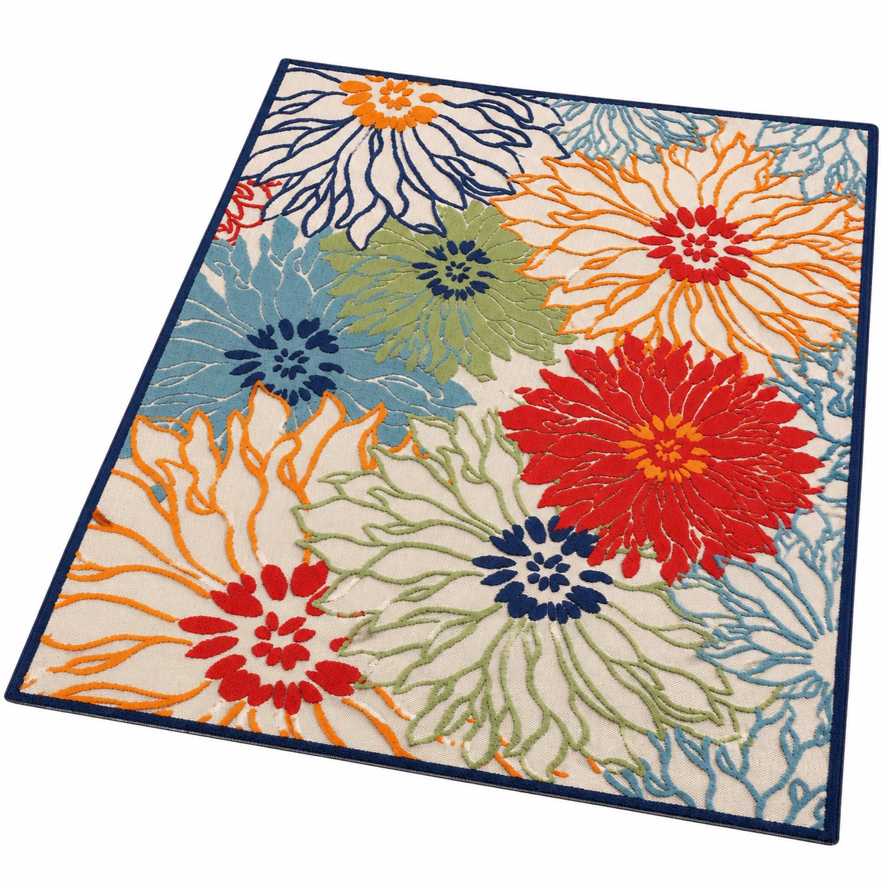 Wetterfester Outdoor-Teppich für Balkon und Garten, Wasserabweisend, 200 x 290 cm, Rot